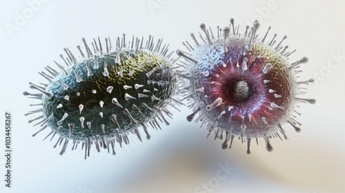 Microscopic View of Two Viruses photo