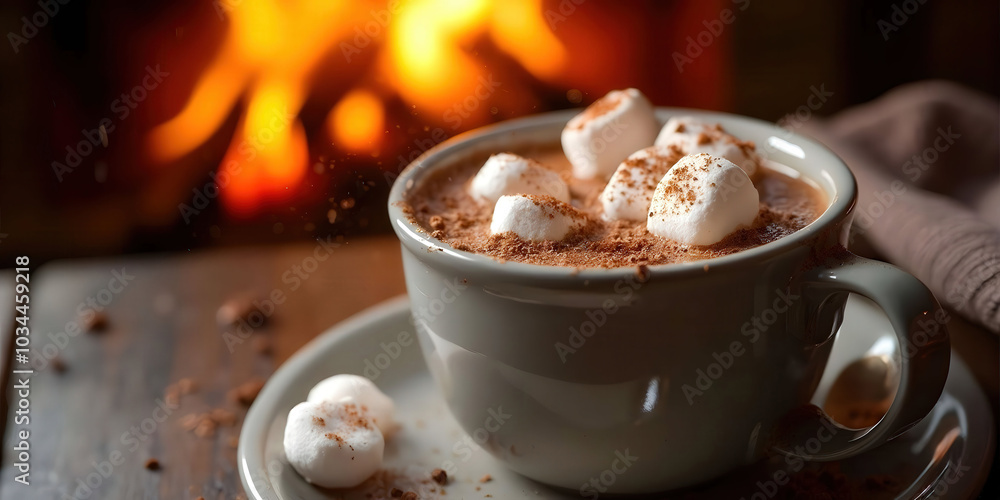 A warm and inviting banner featuring hot chocolate and winter comfort foods, perfect for cozy gatherings and seasonal promotions. Evokes feelings of warmth and nostalgia for winter moments A warm and inviting banner featuring hot chocolate and winter comfort foods, perfect for cozy gatherings and seasonal promotions. Evokes feelings of warmth and nostalgia for winter moments