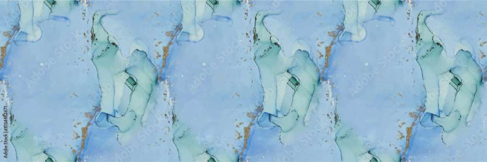 Obraz premium Green Ink Paint. Gold Light Seamless Glitter. Luxury Marble. Water Color Watercolor. Foil Abstract Background. Blue Marble Watercolor. Marble Alcohol Ink. Luxury Seamless Template. Bronze Vector Ink.