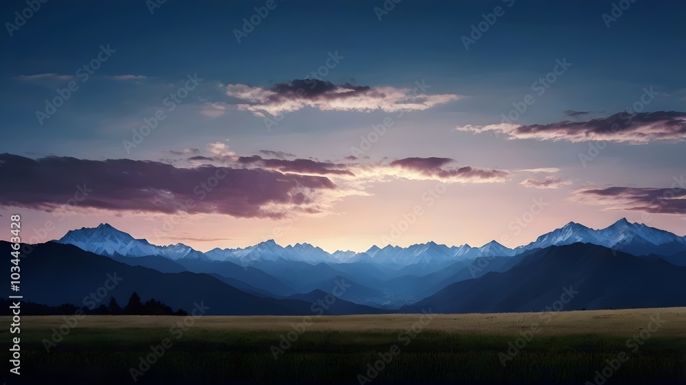 Obraz premium sunset in the mountains