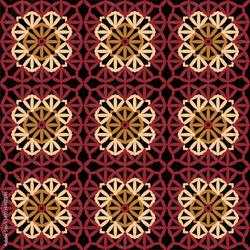 Pattern with crochet granny square with flowers wallpaper handmade decorative art design print	