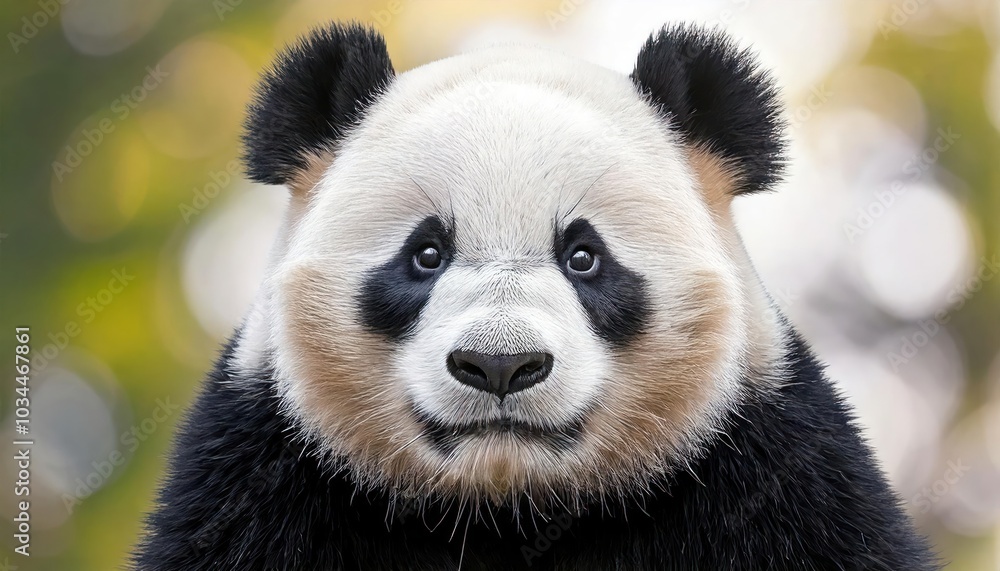 Panda front view portrait. Panda front view portrait.