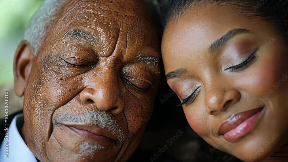 A beautiful connection unfolds as a grandfather and granddaughter rest peacefully together, enjoying a quiet afternoon filled with love
