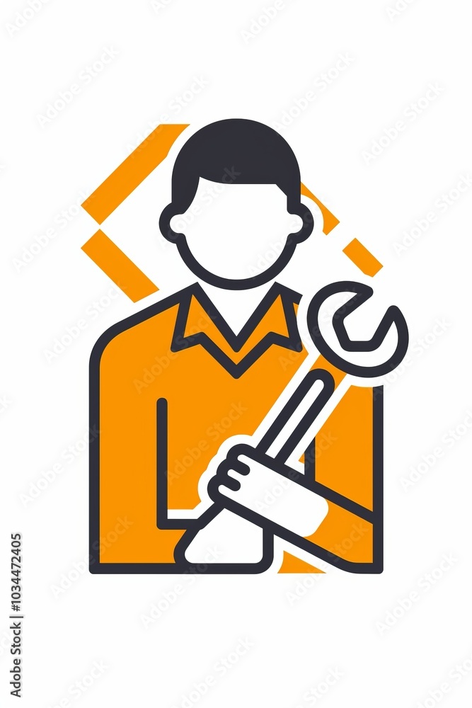 Icon depicting a person with a wrench and screwdriver, representing roles in automotive repair and maintenance. Icon depicting a person with a wrench and screwdriver, representing roles in automotive repair and maintenance.
