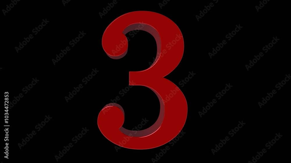 3d red number animations in a 3D rotating loop on alpha channel 3d red number animations in a 3D rotating loop on alpha channel