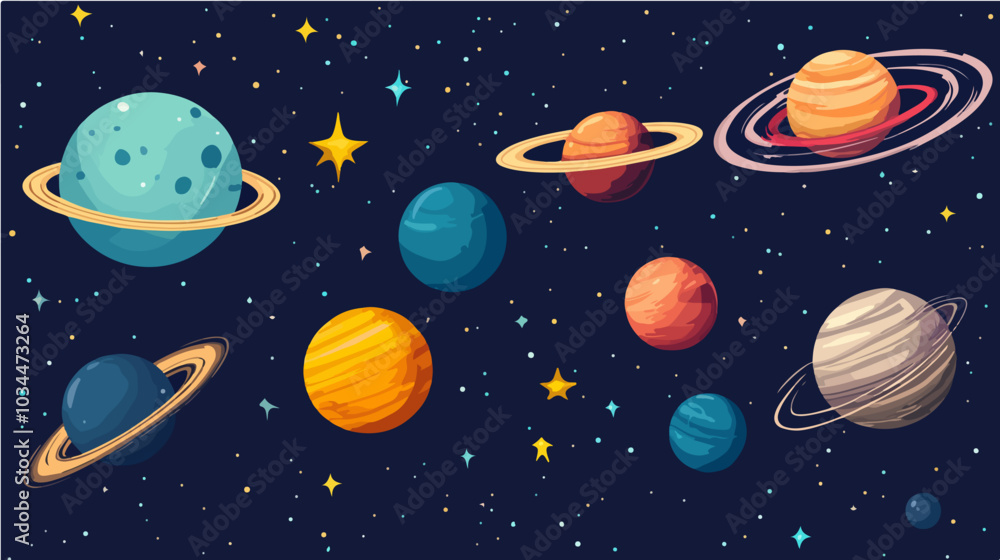 Illustration of space. Planets. Galaxy. Illustration of space. Planets. Galaxy.