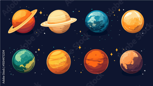 Illustration of space. Planets. Galaxy.