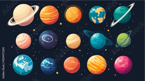 Illustration of space. Planets. Galaxy.