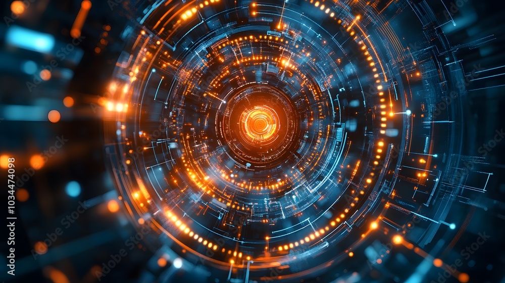 Abstract circular science fiction futuristic background. Abstract circular science fiction futuristic background.