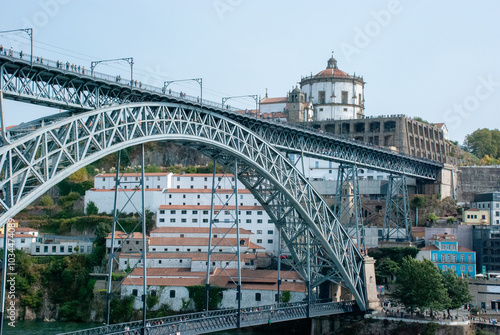 Porto - Portugal, with famous bridge Ponte Dom Luis and Serra do Pilar Abbey