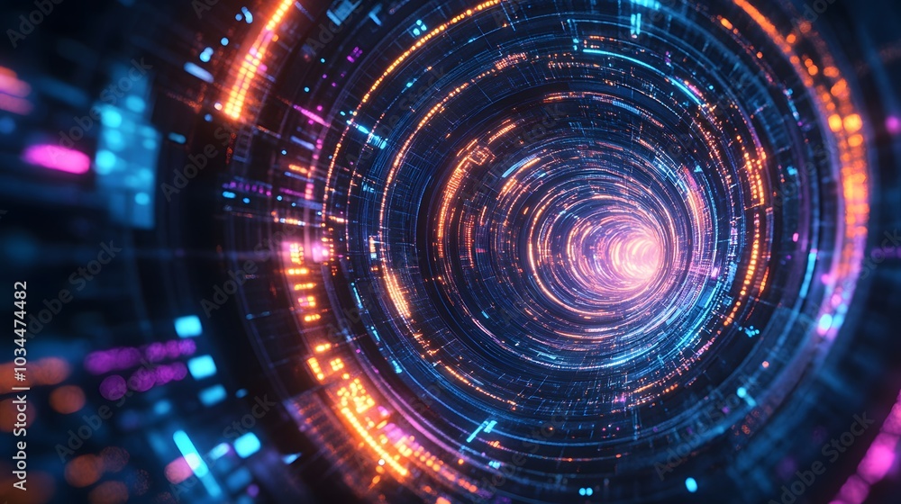 Abstract circular science fiction futuristic background. Abstract circular science fiction futuristic background.