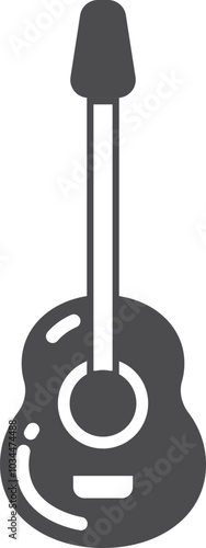 Guitar black icon. Music string instrument symbol