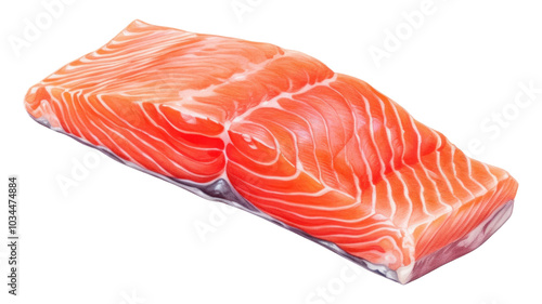 PNG Salmon meat seafood white background freshness. photo