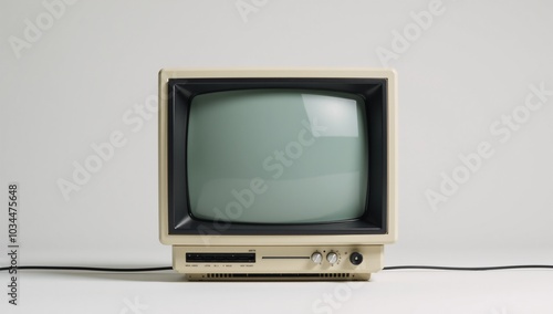 Minimalist icon representing an outdated CRT TV embodying the nostalgic charm of vintage media consumption