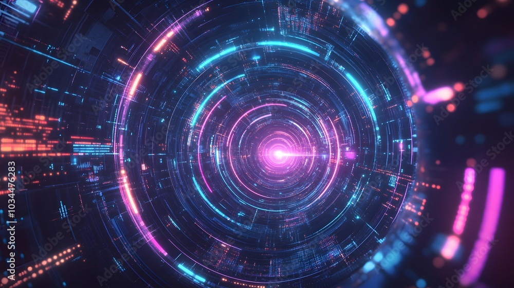 Abstract circular science fiction futuristic background. Abstract circular science fiction futuristic background.