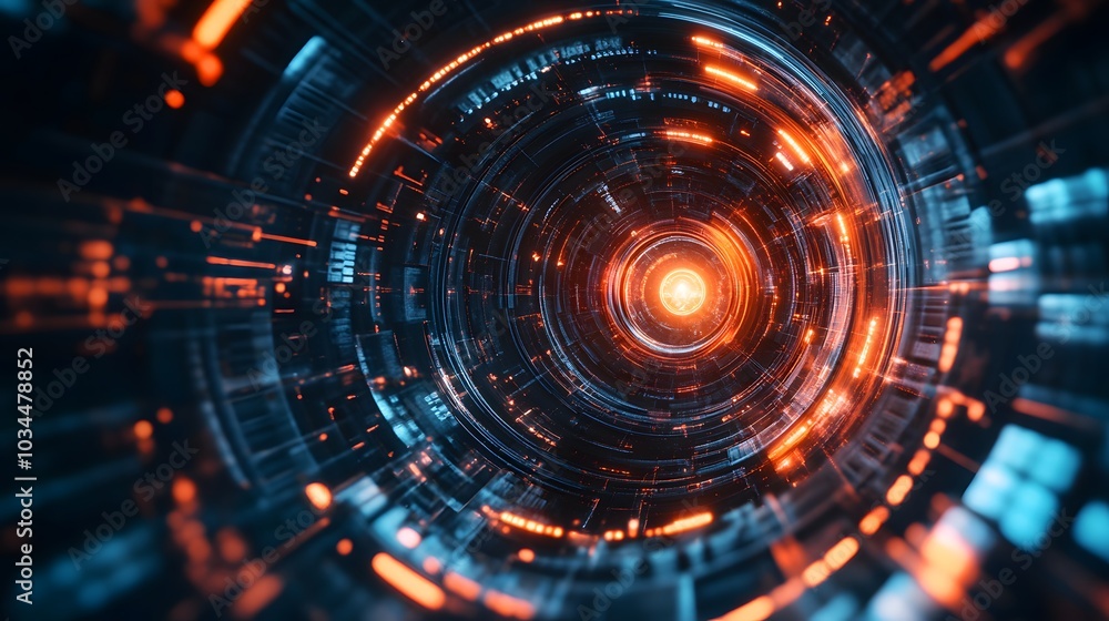 Abstract circular science fiction futuristic background. Abstract circular science fiction futuristic background.