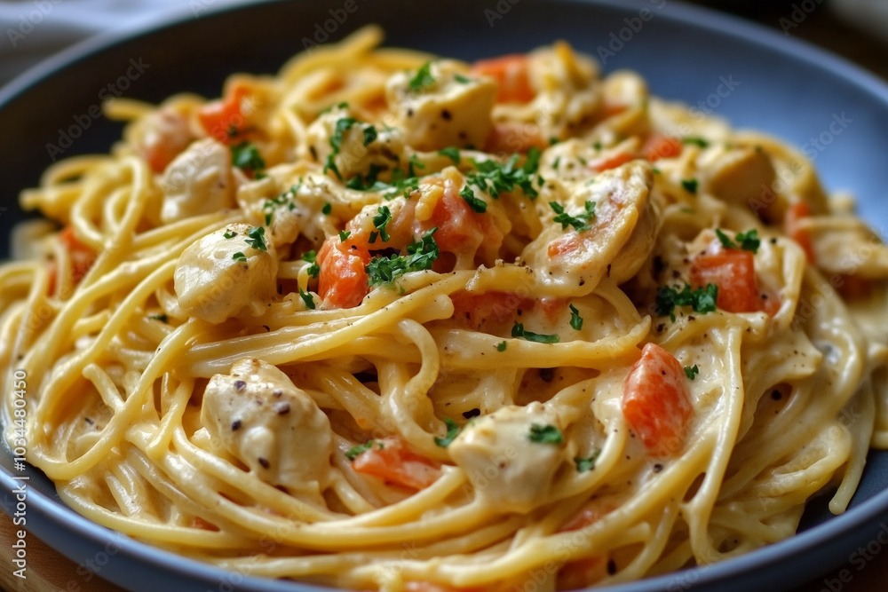f Creamy and Cheesy Chicken Spaghetti f Creamy and Cheesy Chicken Spaghetti