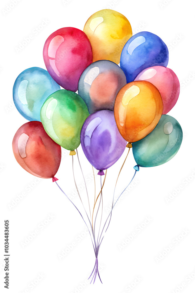 Colorful balloons floating in a bright atmosphere Colorful balloons floating in a bright atmosphere