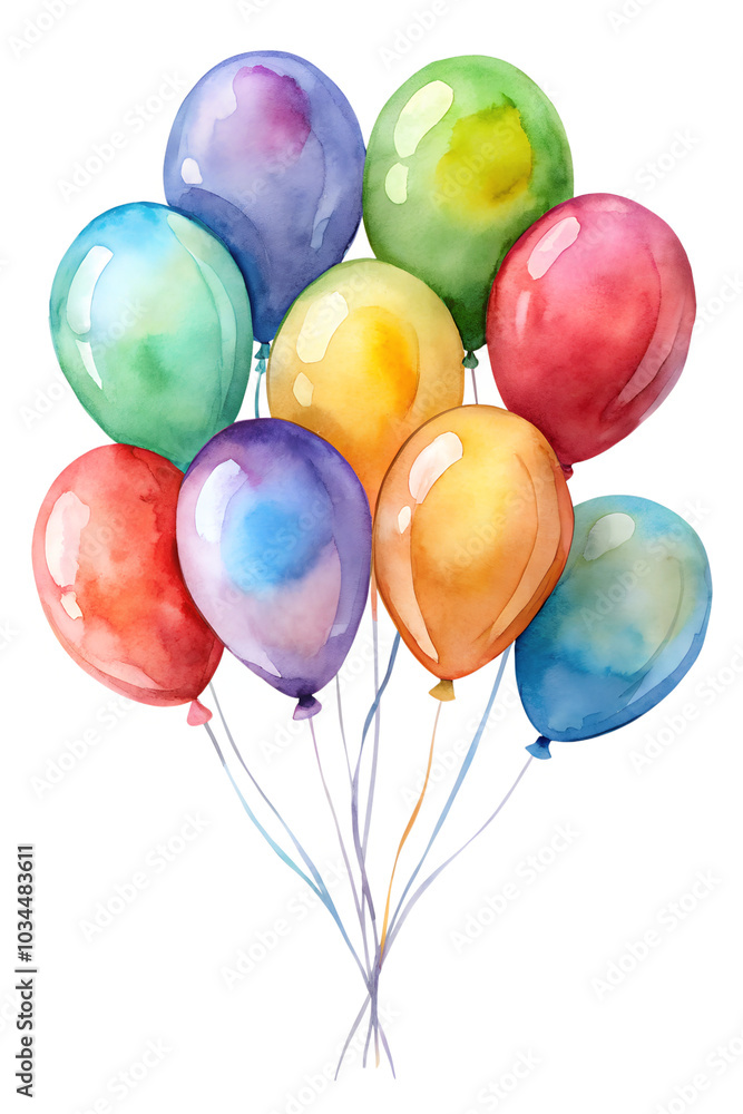 Colorful balloons floating in a joyful gathering Colorful balloons floating in a joyful gathering