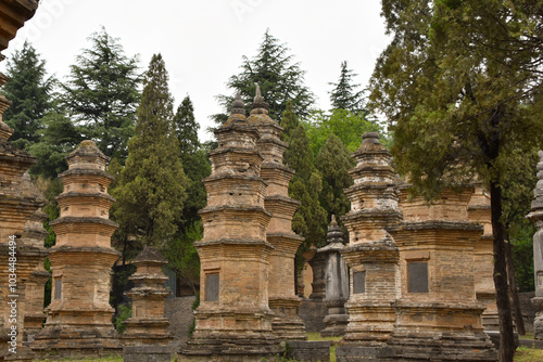 Pagodas of the Pagoda Forest at the Shaolin Temple photo