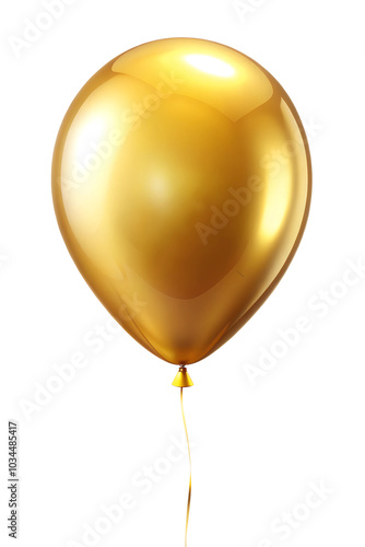 Shiny gold balloon floating in the air photo