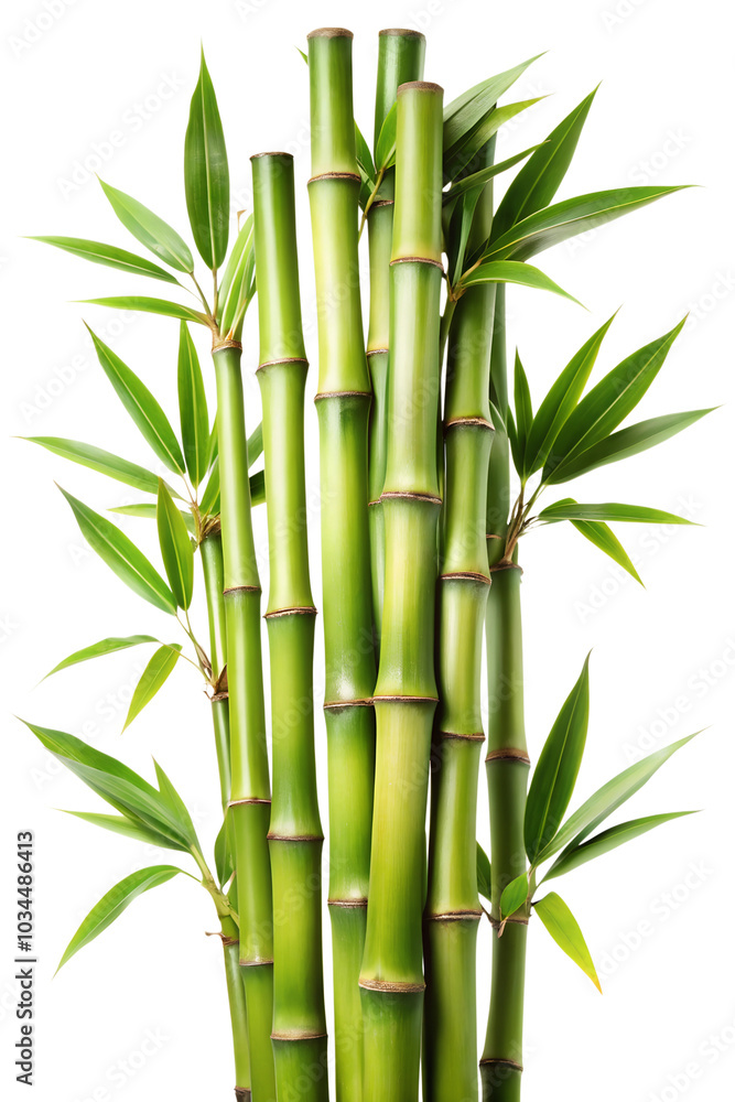 Upright green bamboo in bright light Upright green bamboo in bright light