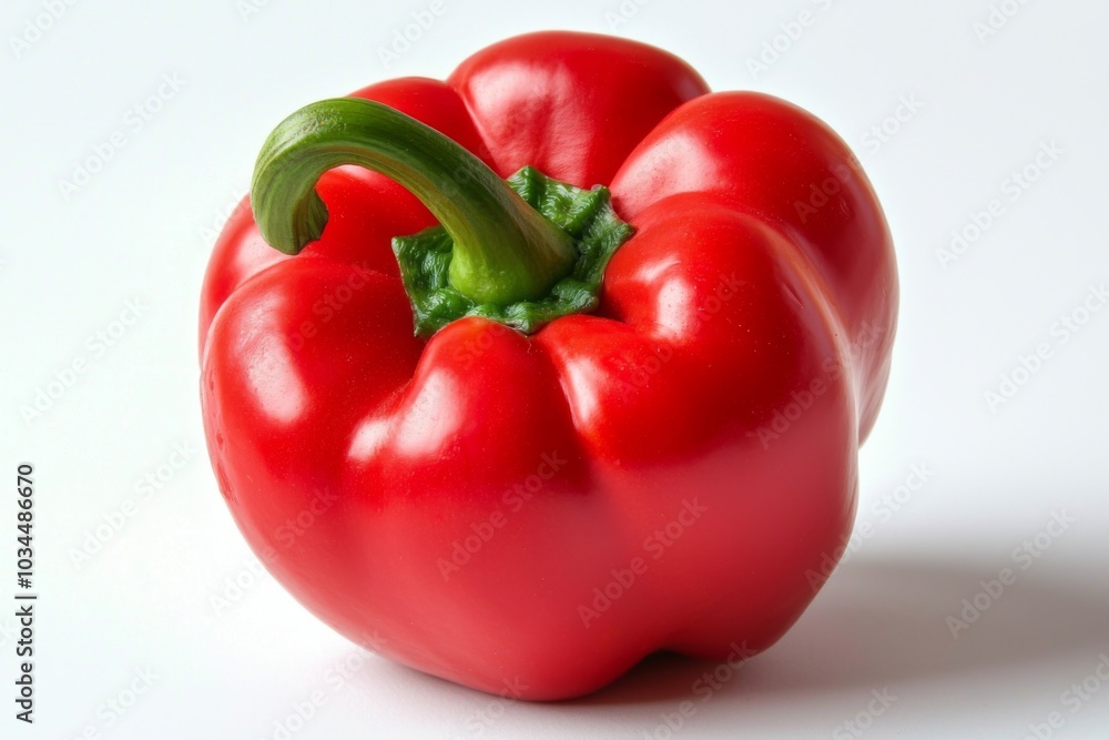 Vibrant red bell pepper, highlighting freshness and health isolated on white background Vibrant red bell pepper, highlighting freshness and health isolated on white background
