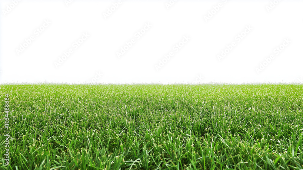 Beautiful grassy field with a blue sky and white clouds in the background. The green meadow is seen from above, creating an endless horizon. Beautiful grassy field with a blue sky and white clouds in the background. The green meadow is seen from above, creating an endless horizon.