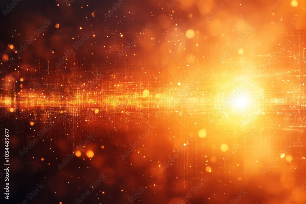 Abstract orange light rays radiate across a dark background creating a dazzling cosmic effect Abstract orange light rays radiate across a dark background creating a dazzling cosmic effect