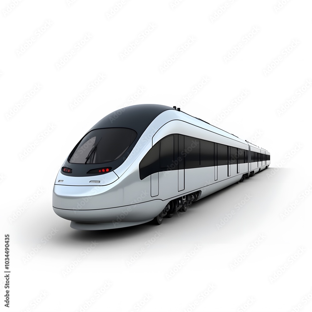 Modern High-Speed Train Isolated on White Background Modern High-Speed Train Isolated on White Background