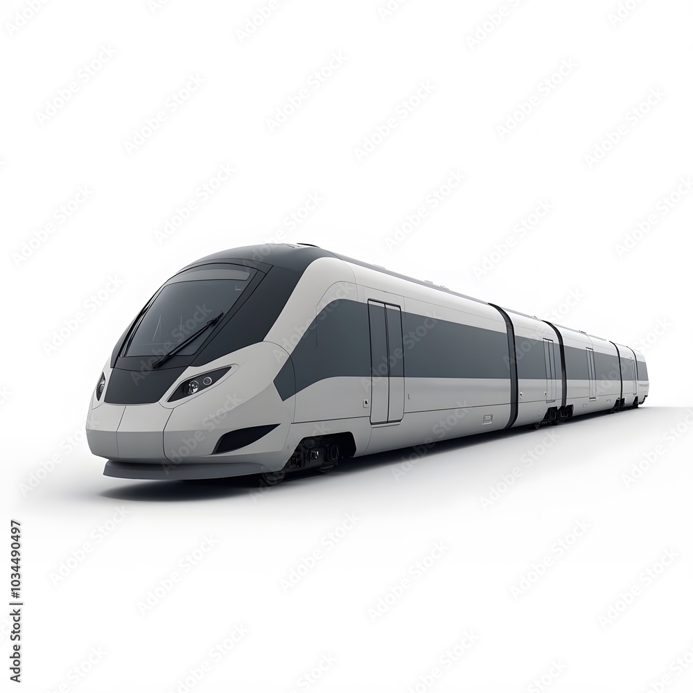 Modern High-Speed Train Isolated on White Background Modern High-Speed Train Isolated on White Background