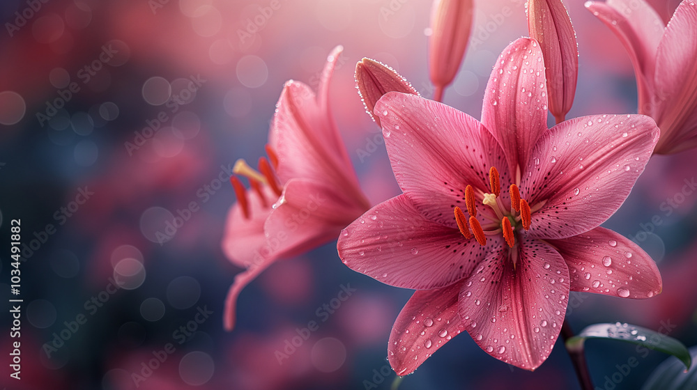Pink Lily Flowers Background Pink Lily Flowers Background