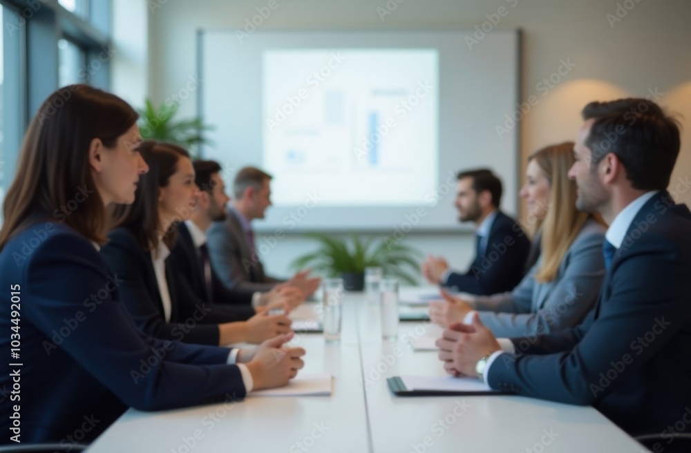 Blurred background of business conference room. Corporate meeting, seminar, or presentation. Professional event, educational workshop, or training session concept Blurred background of business conference room. Corporate meeting, seminar, or presentation. Professional event, educational workshop, or training session concept