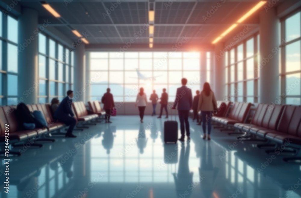 Soft focus background of airport terminal with travelers. Travel industry, aviation, or holiday season. Passenger experience, global tourism, or transportation hub concept. Soft focus background of airport terminal with travelers. Travel industry, aviation, or holiday season. Passenger experience, global tourism, or transportation hub concept.