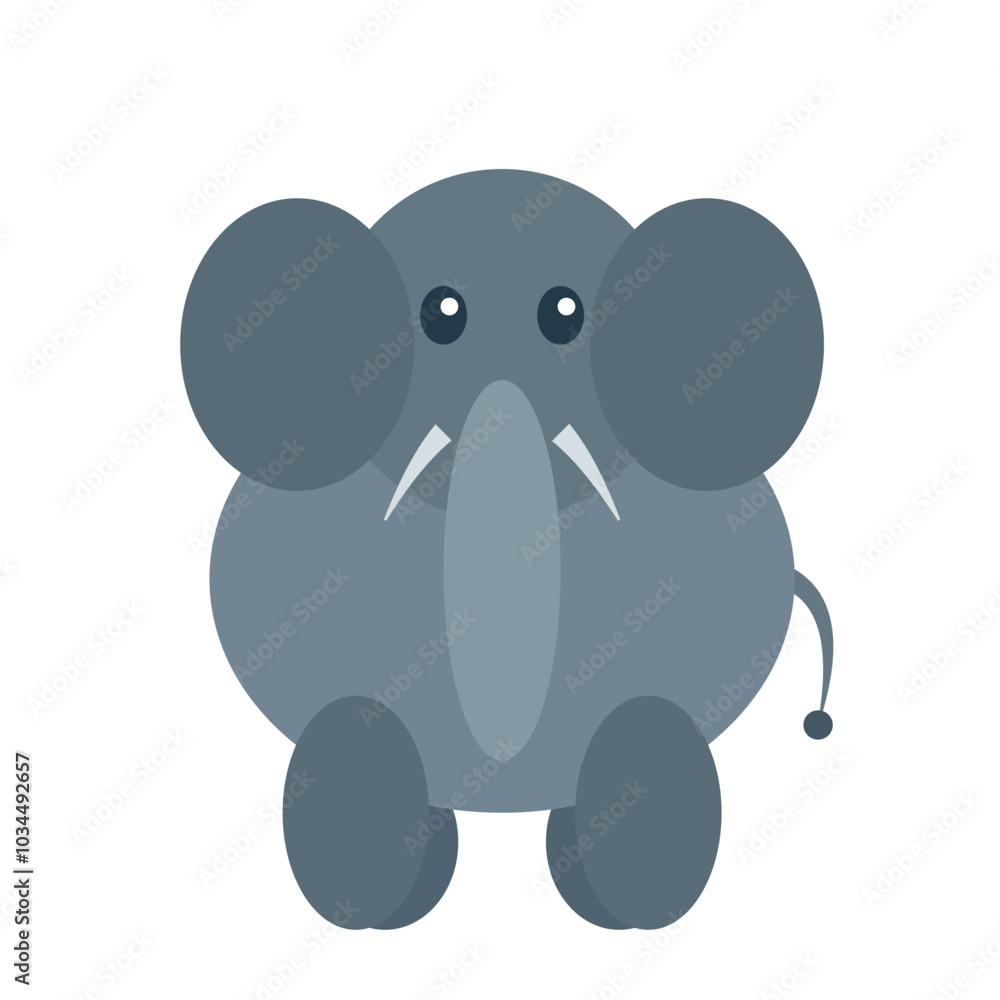 Beautiful gray vector illustration of funny elephant isolated on a white background Beautiful gray vector illustration of funny elephant isolated on a white background