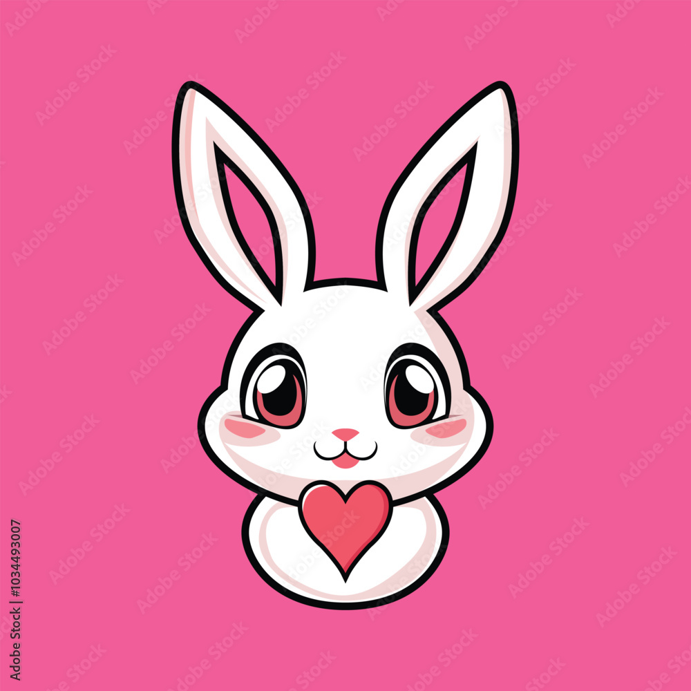 Fototapeta premium Vector logo of a very cute rabbit