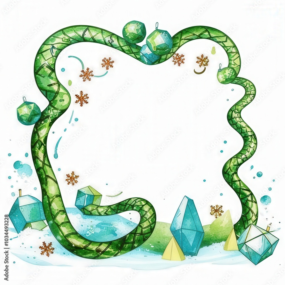 Naklejka premium christmas card with snake