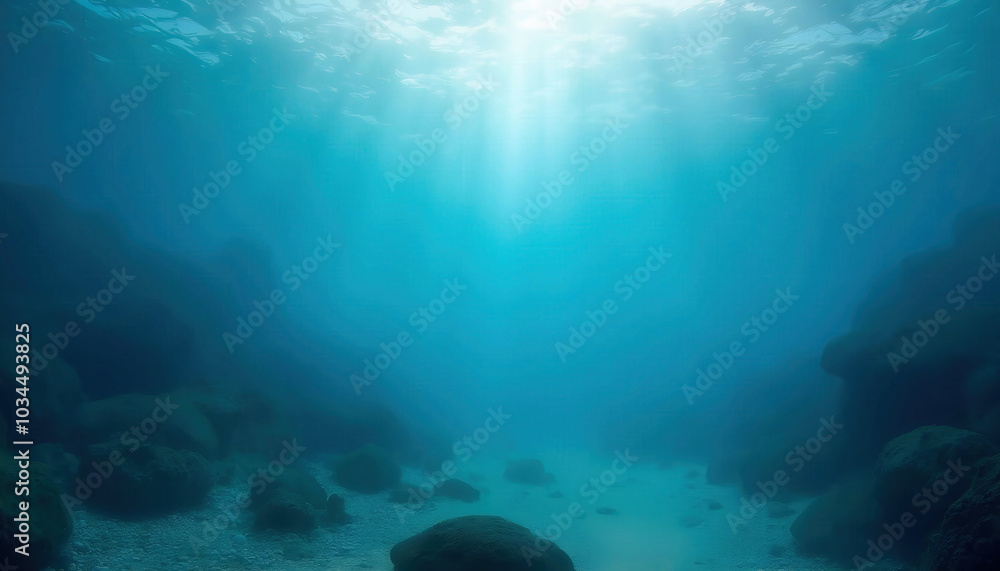 Obraz premium A serene underwater scene showcasing the beauty of the sea or ocean, with vibrant marine life and intricate coral formations, capturing the essence of deep nature.