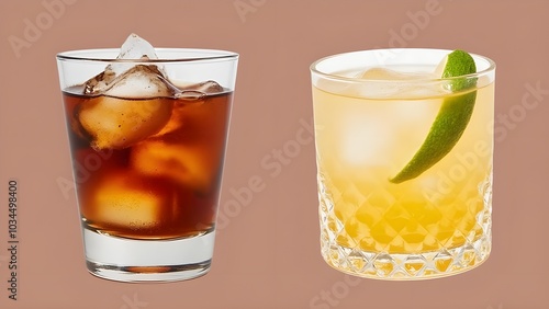 two bourbon cocktails