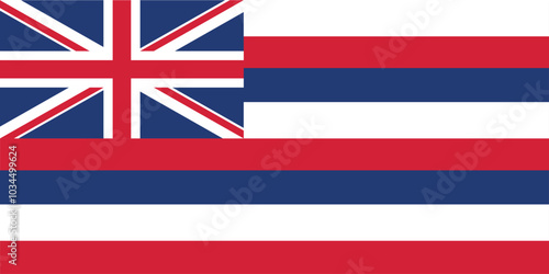 Normal flag of the United States federal state of HAWAII with original aspect ratio