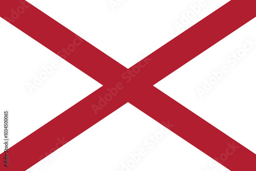 Normal flag of the United States federal state of ALABAMA with original aspect ratio
