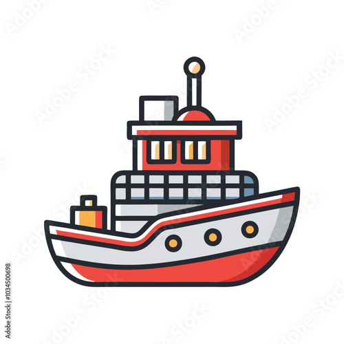 tugboat silhouette vector design illustration on white background