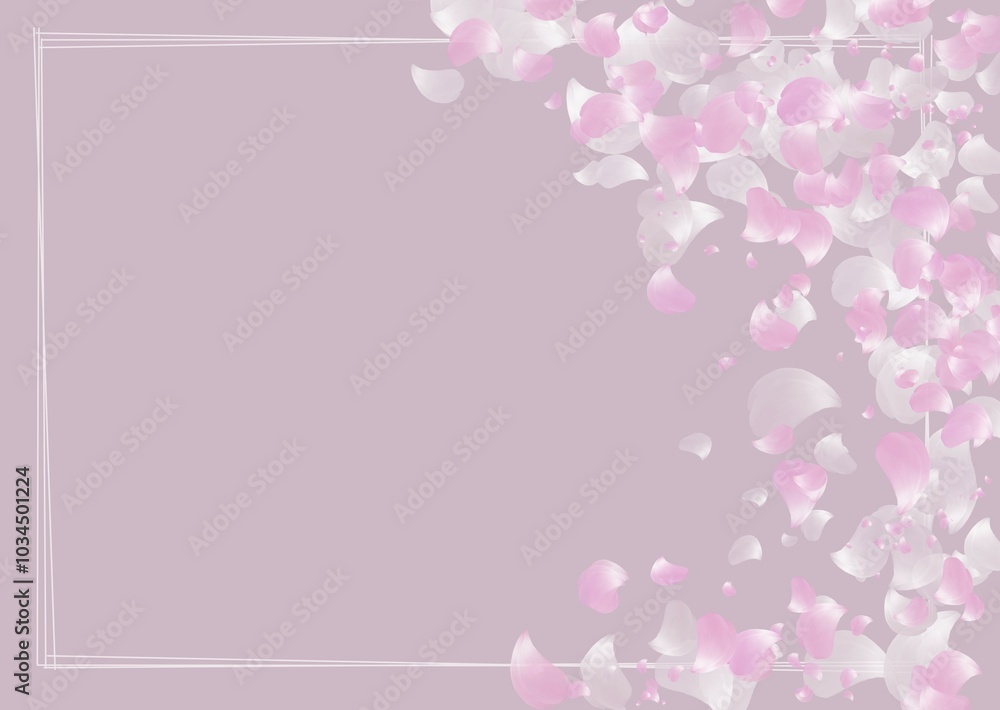 Base biglietto rosa con petali Base biglietto rosa con petali