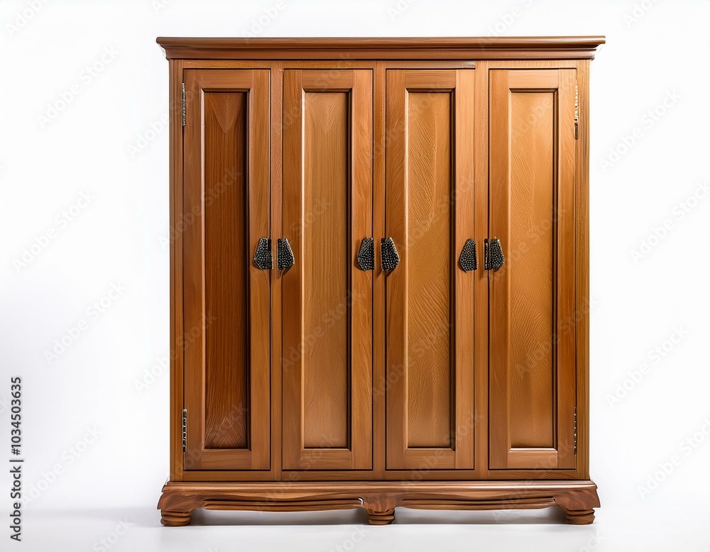 a wooden wardrobe isolated on a white background a wooden wardrobe isolated on a white background