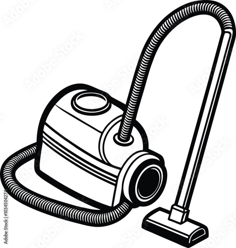 Sketch Doodle of Vacuum Cleaner on white background. Doodle style. Vector illustration