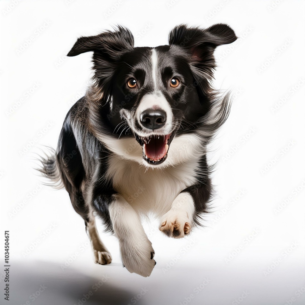 border collie dog running isolated on white background cutout border collie dog running isolated on white background cutout