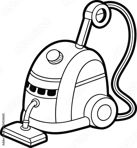 Sketch Doodle of Vacuum Cleaner on white background. Doodle style. Vector illustration