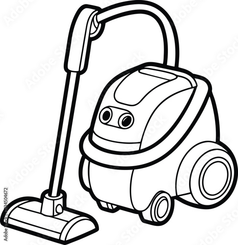 Sketch Doodle of Vacuum Cleaner on white background. Doodle style. Vector illustration