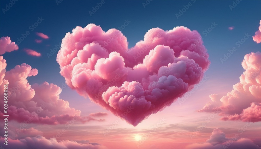 pink heart shaped clouds in sky romantic sunset background pink heart shaped clouds in sky romantic sunset background