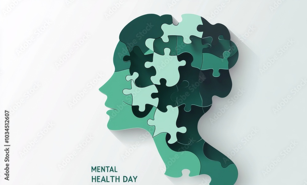 puzzle pieces forming a half-brain shape with the text puzzle pieces forming a half-brain shape with the text